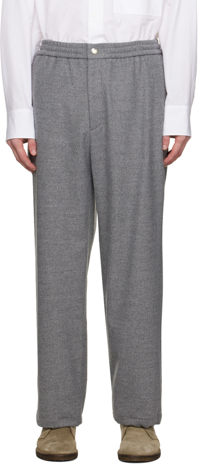 Solid Homme Gray Drawstring Trousers In 406g Grey