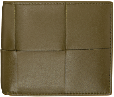 Bottega Veneta Khaki Cassette Wallet In 2877-mud-silver