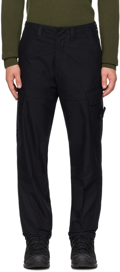 Stone Island Black Ghost Cargo Pants In V0029 Black