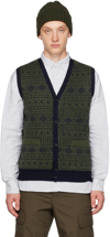 BEAMS GREEN BUTTONED VEST