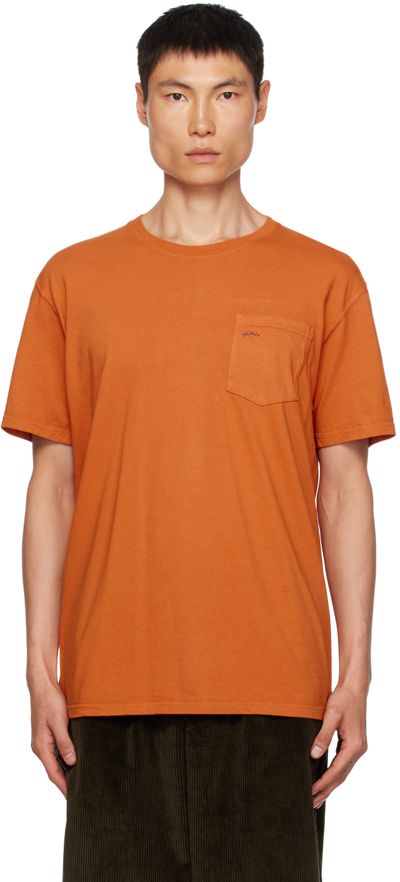 Noah Orange Pocket T-shirt In Rust