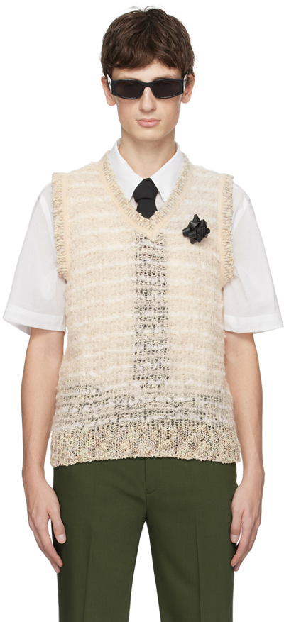 Ernest W. Baker Off-white V-neck Vest In Pastel