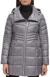 Guess Water Resistant Hooded Puffer Jacket In Grey
