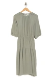 RENEE C RENEE C PLEATED TIERED COTTON DRESS