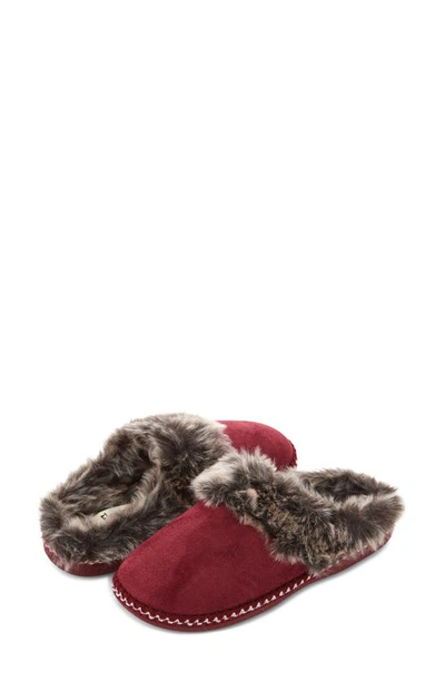 Floopi Indoor/outdoor Faux Fur Lined Slipper In Wine