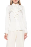 ALEXIA ADMOR ALEXIA ADMOR RUFFLE POINT COLLAR BLOUSE