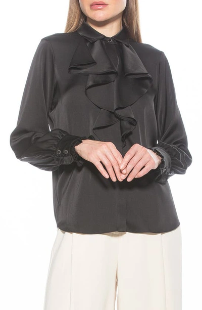 ALEXIA ADMOR RUFFLE POINT COLLAR BLOUSE