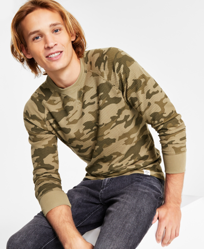 Sun Stone Men's Camo Long Sleeve Thermal Shirt, Created For