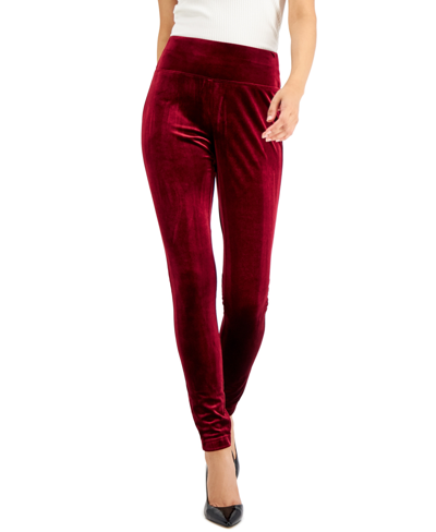 Inc International Concepts Petite Velvet Skinny Pants, Created For Macy's In Mosaic Green