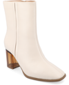 Journee Collection Women's Clearie Tru Comfort Foam Transparent Block Heel Square Toe Boot In Bone