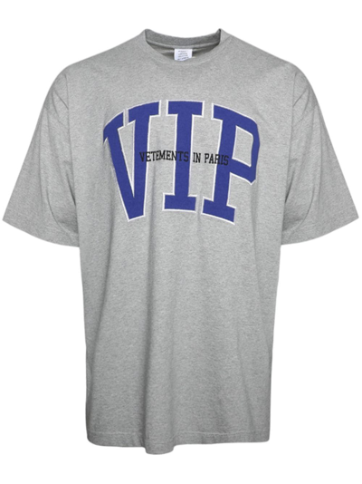 Vetements Vip Logo T-shirt In Grey