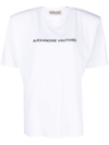 Alexandre Vauthier Logo-print Shoulder-pad T-shirt In White
