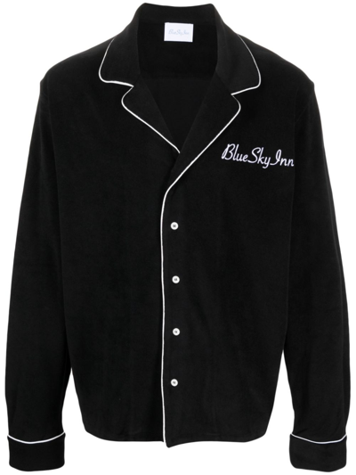 Blue Sky Inn Logo-embroidered Cotton Shirt In Black