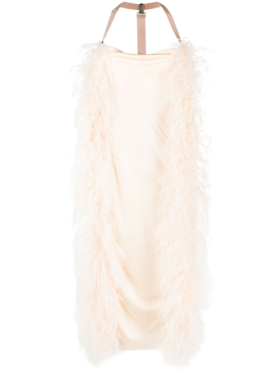 Sportmax Feathered Dress In Pink