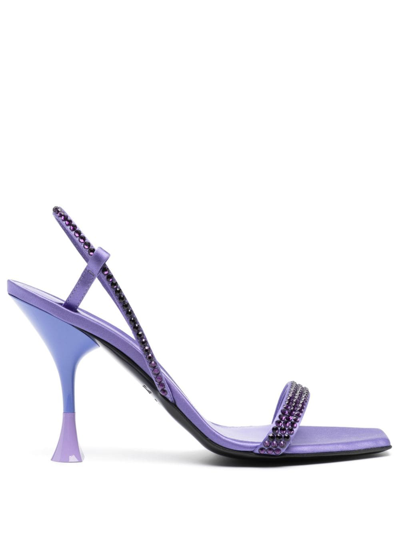 3juin Eloise 100mm Rhinestone-embellished Sandals In Violet