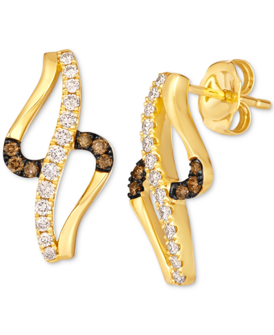 Le Vian Nude Diamond & Chocolate Diamond Abstract Drop Earrings (1/3 Ct. T.w.) In 14k Gold In K Honey Gold Earrings