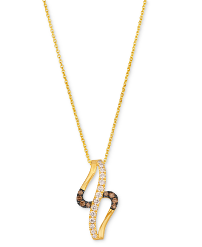 Le Vian Nude Diamond & Chocolate Diamond Abstract 20" Adjustable Pendant Necklace (1/4 Ct. T.w.) In 14k Gold In K Honey Gold Pendant