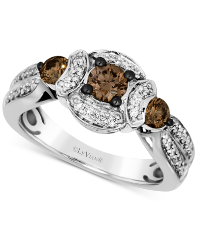 Le Vian Chocolate Diamond & Nude Diamond Ring (5/8 Ct. T.w.) In 14k White Gold In K Vanilla Gold Ring