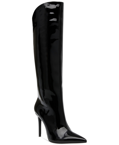 Steve Madden Sarina Pointed Toe Boot In Black Patent