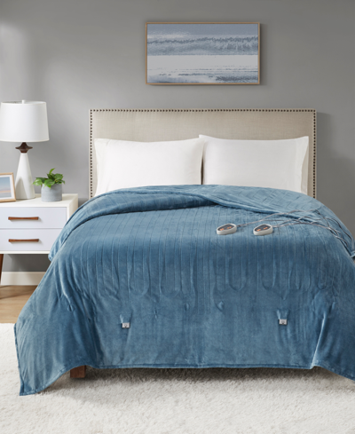 Premier Comfort Electric Plush Blanket, King, Created For Macy's Bedding In Winter Sky