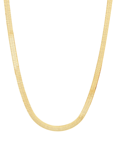 Macy's Polished & Beveled Herringbone Link 22" Chain Necklace In 18k Gold-plated Sterling Silver &â Sterlin In Gold Over Silver