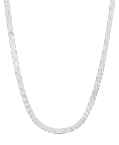 Macy's Polished & Beveled Herringbone Link 22" Chain Necklace In 18k Gold-plated Sterling Silver &â Sterlin
