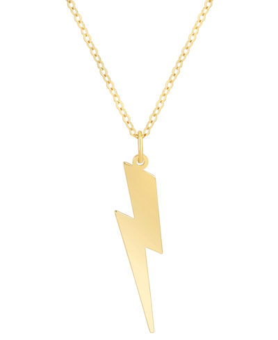 Italian Gold Lightning Bolt 18" Pendant Necklace In 10k Gold