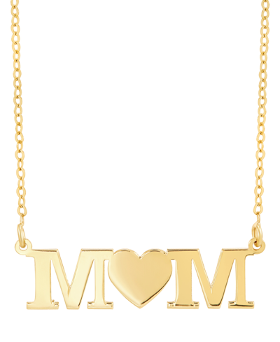 Italian Gold Mom Heart 18" Pendant Necklace In 10k Gold