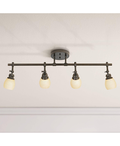 Pro Track Elm Park 4-head Complete Ceiling Or Wall Track Light Fixture Kit Spot Light Directional Adjustable M In Brown