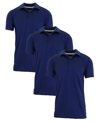 GALAXY BY HARVIC MEN'S DRY FIT MOISTURE-WICKING POLO SHIRT, PACK OF 3