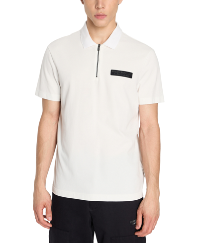 A X Armani Exchange Men's Logo Polo Shirt In Off White