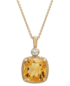MACY'S CITRINE (2-1/3 CT. T.W.) & LAB-GROWN WHITE SAPPHIRE (1/20 CT. T.W.) 18" PENDANT NECKLACE IN 14K GOLD
