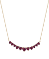 MACY'S GARNET HEART (5-1/5 CT. T.W.) GRADUATED CURVED 17" COLLAR NECKLACE IN 14K GOLD-PLATED STERLING SILVE