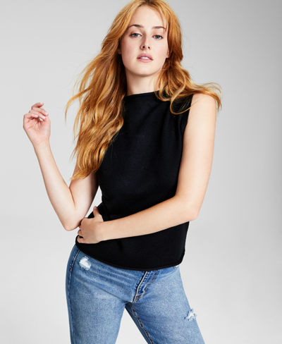 And Now This Women's Sleeveless Mock Neck Sweater In Black