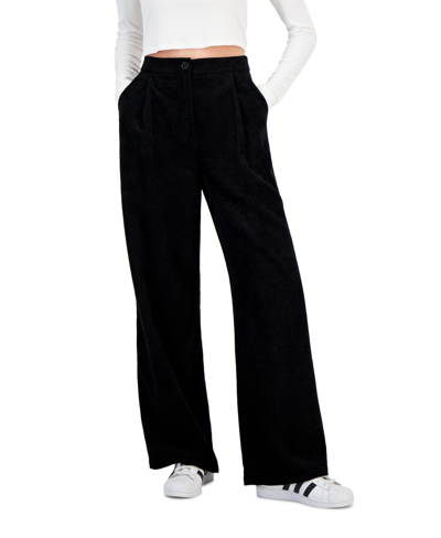 And Now This Women's Corduroy Pleated Wide-leg Pants In Black