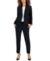 Le Suit Women's Stretch Crepe One-button Pantsuit, Regular & Petite Sizes In Black
