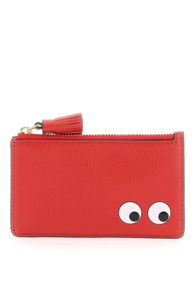 Anya Hindmarch Eyes Zipped Card Holder In Red