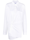 Off-white Off White Cotton Shirt Dress In White