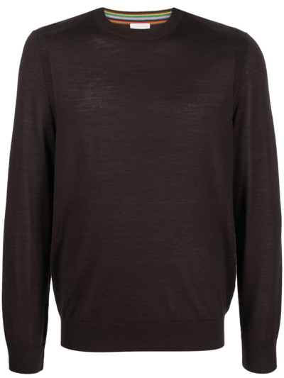 Paul Smith Crew-neck Merino-wool Jumper In Green