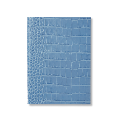 Smythson Soho Notebook In Mara In Nile Blue