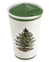 Spode Christmas Tree Travel Mug With Lid In Green