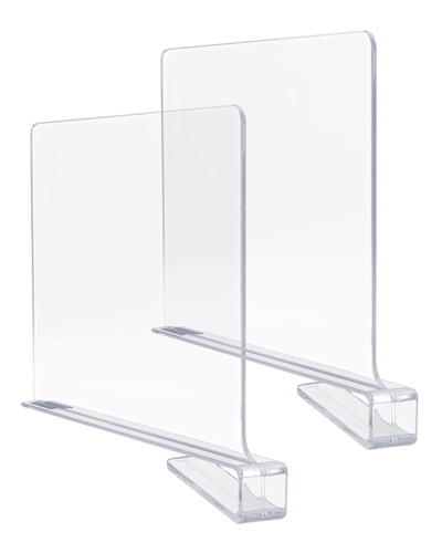 Sorbus Set Of 2 Acrylic Shelf Dividers In White