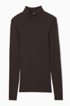 Cos Merino Wool Turtleneck Top In Brown