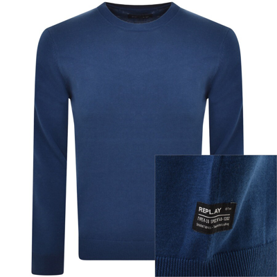 Replay Crew Neck Sweatshirt Blue