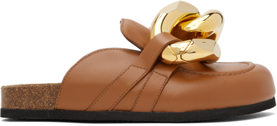 Jw Anderson Chain Loafer Slip-on Mules In Brown