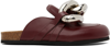 JW ANDERSON BURGUNDY CHAIN LOAFERS
