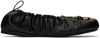 Jw Anderson Anchor Leather Ballet Flats In 001 Black