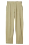 Burberry Petite Box-pleat Cotton Trousers In Hunter