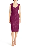 Theia Omnia Fitted Cocktail Dress In Sangria In Sangria