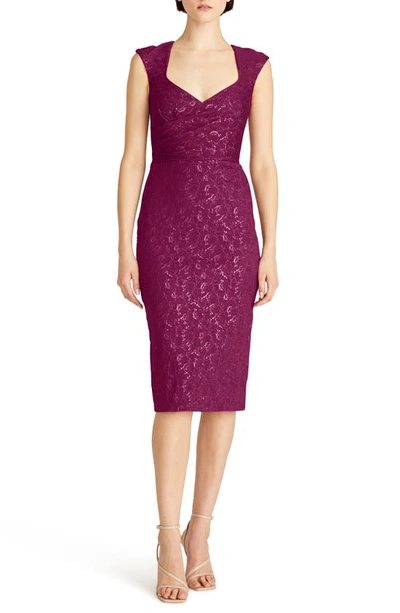 Theia Women's Omnia Fitted Stretch-jacquard Cocktail Dress In Pink